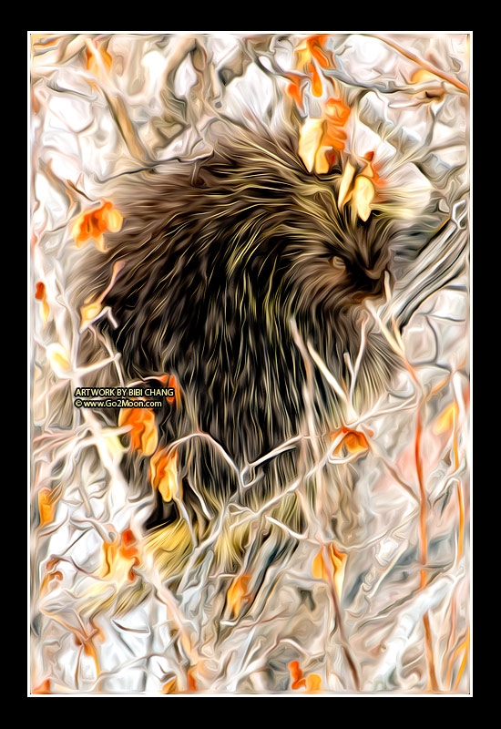 Porcupine Oil Painting
