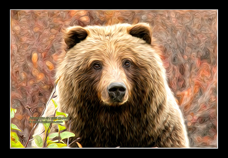 Brown Bear Oil Painting