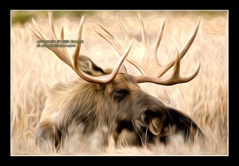 Moose Oil Painting