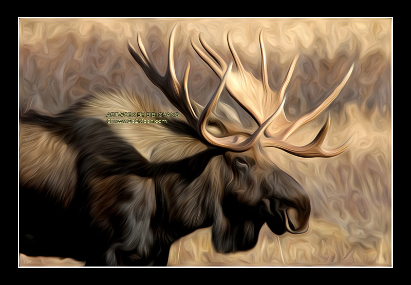 Moose Oil Painting
